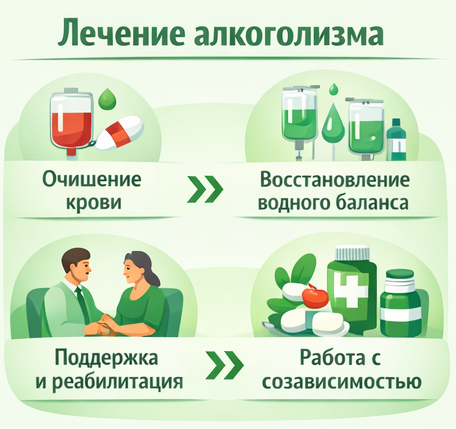 лечение алкоголизма в Лоо этапы